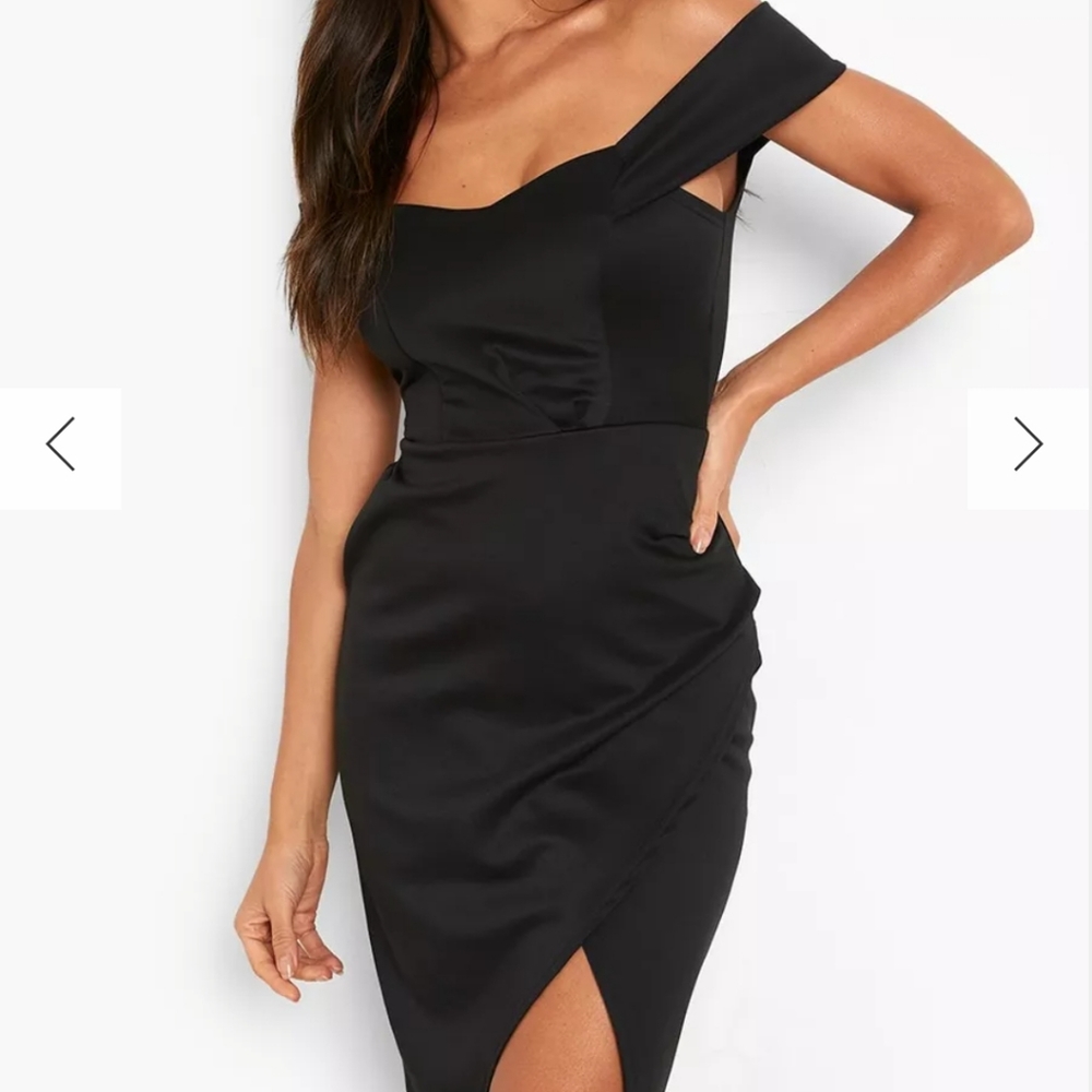 Black off the shoulder  midi dress